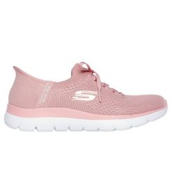 Buty Skechers Slip-ins: Summits - New Daily 150263 różowe. Czerwone buty sportowe na co dzień damskie bez wzorów, z dzianiny. Za 588.17 zł.