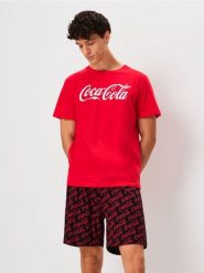 Bawełniana piżama dwuczęściowa Coca-Cola - wielobarwny. Piżamy męskie Sinsay, l, bez wzorów, z bawełny, bez ramiączek. Za 49.99 zł.