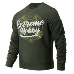 Bluza męska EXTREME HOBBY BADGE. Zielone bluzy z kapturem męskie EXTREME HOBBY, m, z bawełny. Za 229.00 zł.