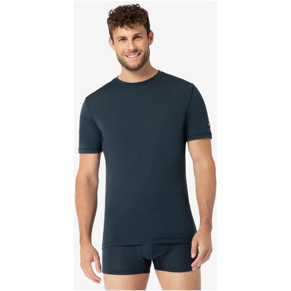 Koszulka termoaktywna z krótkim rękawem męska SUPER.NATURAL Sierra 140 Tee. Niebieskie bielizna termoaktywna męska Super.natural, m, bez wzorów. Za 368.99 zł.