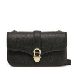 Torebka Aigner. Czarne listonoszki damskie Aigner, bez wzorów, bez dodatków. Za 1,359.00 zł.