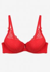 Czerwony Biustonosz Full Cup Ozdobiony Koronką Naave. Czerwone biustonosze Renee, z aplikacjami, z koronki. Za 34.99 zł.