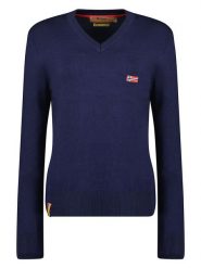 Geographical Norway Sweter "Falonne" w kolorze granatowym rozmiar: XXL. Niebieskie swetry klasyczne damskie Geographical Norway, xxl, bez kołnierzyka. Za 114.95 zł.