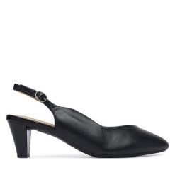 Czółenka Caprice. Czarne czółenka damskie Caprice, bez wzorów, bez obcasa. Za 339.99 zł.