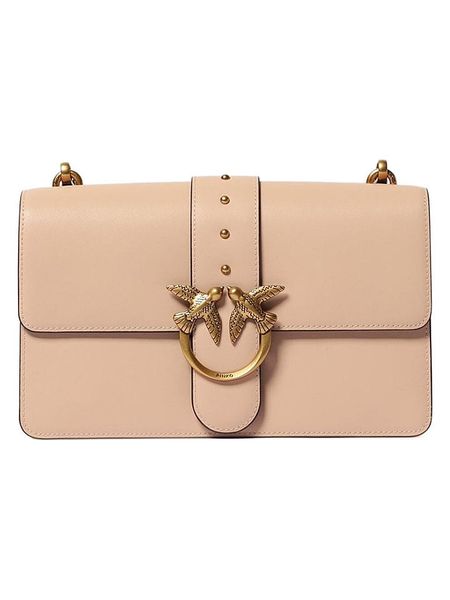 Pinko Skórzana torebka w kolorze beżowym - 27 x 16 x 7 cm rozmiar: onesize. Brązowe torebki klasyczne damskie Pinko, z aplikacjami, z materiału, bez dodatków. Za 809.27 zł.
