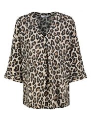 Sublevel Bluzka w kolorze beżowo-czarnym rozmiar: S. Brązowe bluzki damskie Sublevel, s, bez wzorów, z wiskozy, bez kołnierzyka, bez ramiączek. Za 82.99 zł.