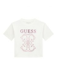 Guess T-Shirt J6RI22 K8HM4 Biały Regular Fit. Białe koszulki dziewczęce Guess, z aplikacjami, z bawełny, bez ramiączek. Za 119.99 zł.