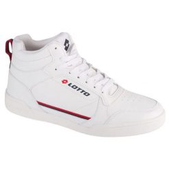 Buty Lotto Nandu Mid 2400370U-1030 białe. Białe buty sportowe na co dzień męskie ze skóry, bez zapięcia. Za 219.75 zł.