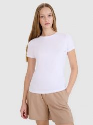 4F T-shirt slim gładki damski (2-pack) - multikolor XL. Białe t-shirty damskie 4f, xl, bez wzorów, z bawełny, bez kołnierzyka. Za 79.99 zł.