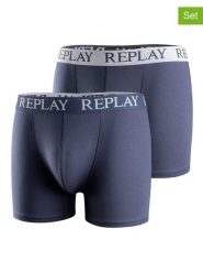 Replay Underwear Bokserki (2 pary) w kolorze granatowym rozmiar: M. Niebieskie bokserki męskie Replay Underwear, bez wzorów. Za 43.99 zł.