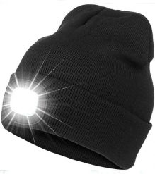 Czapka unisex z lampką led usb ładowana. Czarne czapki męskie SPORTENZIA, na zimę, bez wzorów, z materiału, biznesowe. Za 91.99 zł.