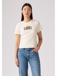Levi's Koszulka w kolorze kremowym rozmiar: L. Brązowe t-shirty damskie Levi's, l, bez wzorów, z bawełny, bez kołnierzyka. Za 78.47 zł.