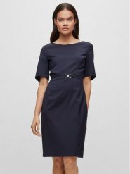 Boss Sukienka codzienna Daleah 50490041 Granatowy Slim Fit. Niebieskie sukienki damskie Boss, na co dzień, bez wzorów, z wełny, bez kołnierzyka, bez ramiączek, proste. Za 869.99 zł.