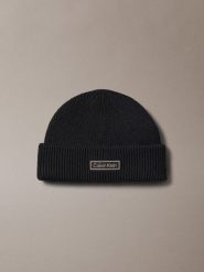 Calvin Klein Jeans wełniana czapka z zawartością kaszmiru Mężczyźni Wełna czarny, ONE SIZE. Czarne czapki męskie Calvin Klein Jeans, bez wzorów, z jeansu, eleganckie. Za 119.95 zł.