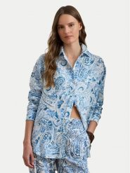 LAUREN RALPH LAUREN Koszula 200P08926001 Niebieski jasny Relaxed Fit. Niebieskie koszule damskie Lauren Ralph Lauren, s, bez wzorów, ze lnu, bez kołnierzyka, bez ramiączek. Za 989.99 zł.
