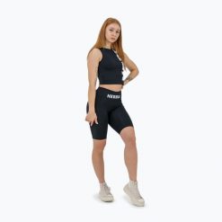Top treningowy damski NEBBIA Snatched. Czarne topy sportowe damskie Nebbia, bez wzorów, bez ramiączek. Za 129.99 zł.