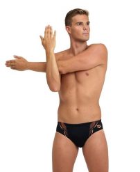 Kąpielówki męskie Arena Swim Briefs Graphic Training Swimsuit 105. Czarne kąpielówki męskie Arena, l, bez wzorów, z materiału, na fitness i siłownię. Za 39.00 zł.