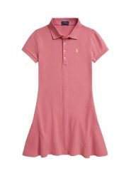 Polo Ralph Lauren Sukienka codzienna 313934962503 Różowy Regular Fit. Czerwone sukienki dziewczęce Polo Ralph Lauren, bez wzorów, z bawełny, bez ramiączek. Za 489.99 zł.
