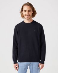 WRAGLER CREWNECK SWEATER MĘSKI SWETER CIEPŁY ELEGANCKI BLACK 112350515 W8F0011936. Czarne swetry męskie Wrangler, m, bez wzorów, bez kołnierzyka. Za 179.99 zł.