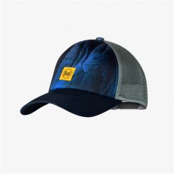 Czapka z daszkiem BUFF TRUCKER CAP ARIUS BLUE. Czarne czapki męskie Buff, bez wzorów, sportowe. Za 79.99 zł.