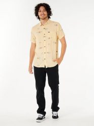 Rip Curl Koszula "Aots Cody Welsh" - Regular fit - w kolorze beżowym rozmiar: XL. Brązowe koszule męskie Rip Curl, xl, bez wzorów, z wiskozy, bez kołnierzyka, bez ramiączek. Za 109.52 zł.