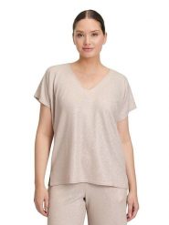 Vera Mont Bluzka w kolorze srebrno-kremowym rozmiar: 46. Brązowe bluzki damskie Vera Mont, bez wzorów, bez kołnierzyka, bez ramiączek. Za 165.99 zł.