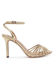 LAUREN RALPH LAUREN Sandały 802P15739001 Złoty. Żółte sandały damskie Lauren Ralph Lauren, bez wzorów, ze skóry, bez obcasa, na szpilce. Za 769.99 zł.