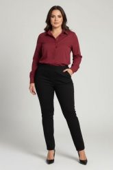 Eleganckie czarne spodnie Jeangaliny02 o kroju regular PLUS SIZE XXL OVERSIZE JESIEŃ. Czarne spódniczki damskie Moda Size Plus Iwanek, na jesień, plus size, bez wzorów, z bawełny, eleganckie, plus size, oversize. Za 199.90 zł.