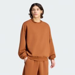 Bluza Soft Lux. Brązowe bluzy bez kaptura męskie Adidas, xl, z dzianiny. Za 299.00 zł.