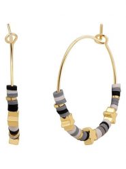 Yokoamii Pozłacane kolczyki-kreole rozmiar: onesize. Szare kolczyki damskie Yokoamii, pozłacane. Za 43.99 zł.