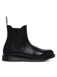 Dr. Martens Sztyblety Flora DM32217001 Czarny. Czarne botki damskie Dr. Martens, ze skóry, bez obcasa, na płaskiej podeszwie, bez zapięcia. Za 719.99 zł.