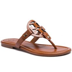 Japonki Tory Burch. Brązowe klapki damskie Tory Burch, bez wzorów, bez obcasa. Za 889.00 zł.