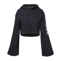 Bluza Damska Pirumo Flared Crop Z Kapturem. Czarne bluzy sportowe damskie IGUANA, s, bez wzorów, z bawełny, bez ramiączek, długie, z kapturem. Za 396.12 zł.