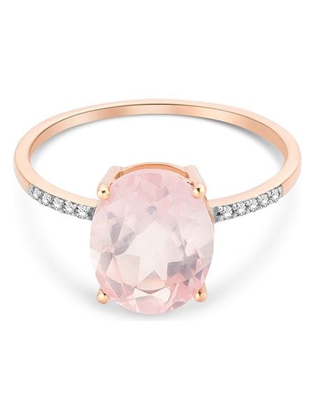 Diamant Exquis Złoty pierścionek z diamentami i różowym kwarcem rozmiar: 54. Czerwone pierścionki damskie Diamant Exquis, z diamentem, złote. Za 1,087.99 zł.