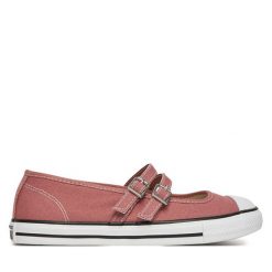 Baleriny Converse. Czerwone baleriny damskie Converse, bez wzorów, bez obcasa. Za 209.99 zł.