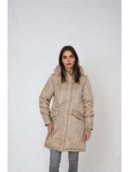 Jessica Simpson Parka w kolorze beżowym rozmiar: M. Brązowe parki damskie Jessica Simpson, m, bez wzorów. Za 217.99 zł.