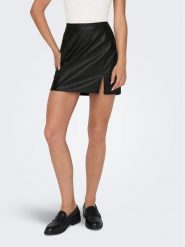 ONLY Spódnica z imitacji skóry 15267185 Czarny Regular Fit. Czarne spódniczki damskie Only, xl, bez wzorów, ze skóry. Za 69.99 zł.