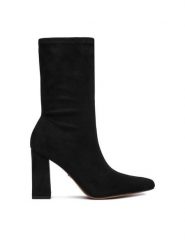 Nine West Botki CEO-AFRA-01 Czarny. Czarne botki damskie Nine West, z materiału, bez obcasa, na słupku, bez zapięcia. Za 289.99 zł.