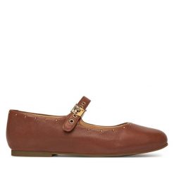 Baleriny Scholl. Brązowe baleriny damskie Scholl, bez wzorów, bez obcasa. Za 349.99 zł.