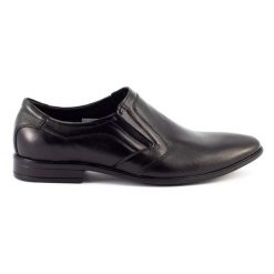 Lukas Buty męskie wizytowe wsuwane 284 czarne. Czarne buty wizytowe męskie z jeansu, bez zapięcia. Za 367.89 zł.