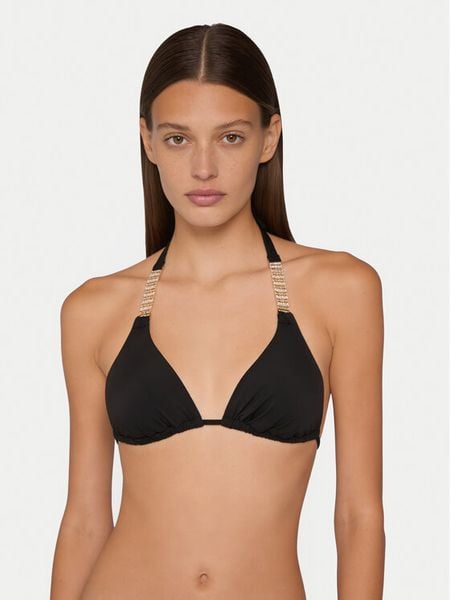 Guess Góra od bikini E6GJ41 KG272 Czarny. Czarne bikini damskie Guess, z aplikacjami. Za 299.99 zł.