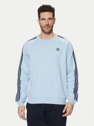 Adidas Bluza adicolor Classics 3-Stripes JN7026 Błękitny Regular Fit. Niebieskie bluzy bez kaptura męskie Adidas, m, z syntetyku. Za 179.99 zł.