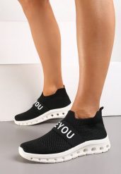 Czarne Buty Sportowe z Napisem LOVE i Elastyczną Cholewką Alaissa. Czarne buty sportowe na co dzień damskie Renee, bez wzorów. Za 44.99 zł.