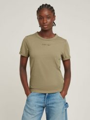 G-Star Koszulka w kolorze khaki rozmiar: S. Brązowe bluzki damskie G-Star, s, bez wzorów, z bawełny, bez kołnierzyka. Za 65.99 zł.