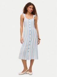 Vero Moda Sukienka letnia Linn 10322614 Błękitny Regular Fit. Niebieskie sukienki damskie Vero Moda, na lato, l, bez wzorów, z wiskozy, bez kołnierzyka, bez ramiączek. Za 169.99 zł.
