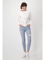 Monari Dżinsy - Skinny fit - w kolorze błękitnym rozmiar: 36. Niebieskie jeansy damskie Monari. Za 193.24 zł.