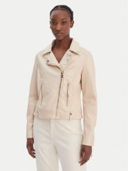 Rinascimento Kurtka z imitacji skóry CFC0124666003 Beżowy Regular Fit. Brązowe kurtki damskie RINASCIMENTO, l, bez wzorów, ze skóry, bez kaptura. Za 469.99 zł.