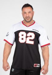 Trenton Koszulka piłkarska - Czarny/Biały. Białe t-shirty sportowe męskie GORILLA WEAR, l, z jersey, bez ramiączek, na fitness i siłownię. Za 215.00 zł.