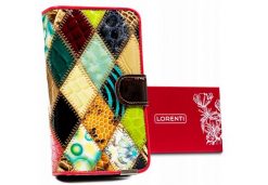 Portfel damski w patchworkowy wzór Lorenti [DH] 86302. Portfele damskie LORENTI, z aplikacjami, ze skóry. Za 84.00 zł.