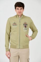 AERONAUTICA MILITARE Zielona bluza Embroidered 51st. Zielone bluzy bez kaptura męskie AERONAUTICA MILITARE, m. W wyprzedaży za 589.99 zł.